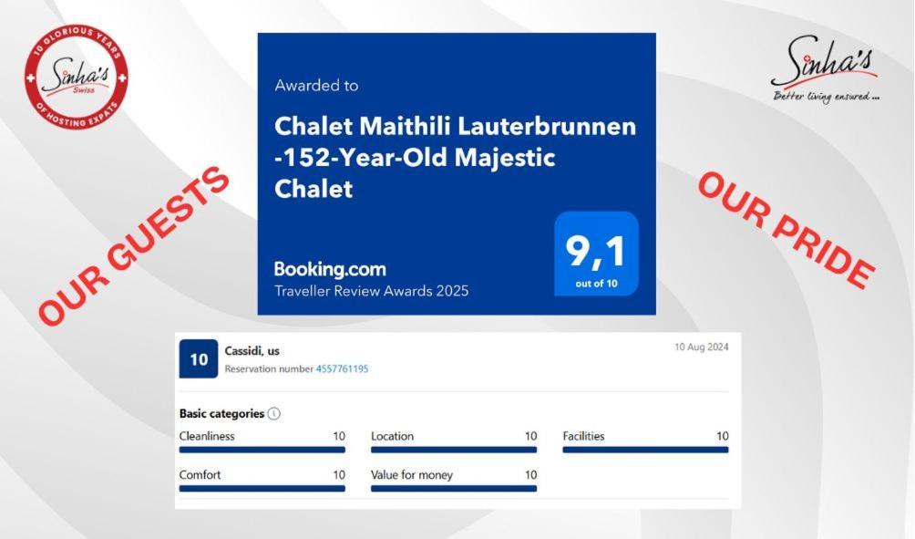 Chalet Maithili Lauterbrunnen -152-Year-Old Majestic Chalet Екстер'єр фото